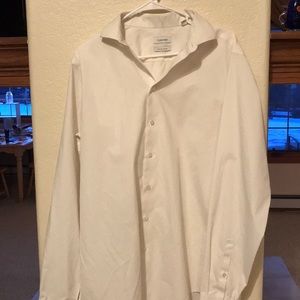 calvin klein white button down shirt